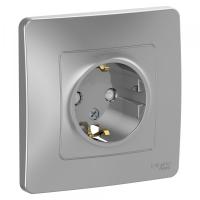 купить Бланка алюминий розетка скрытая 1-мест заземление шторки IP20 в Кирове Бланка алюминий розетка скрытая 1-мест заземление шторки IP20