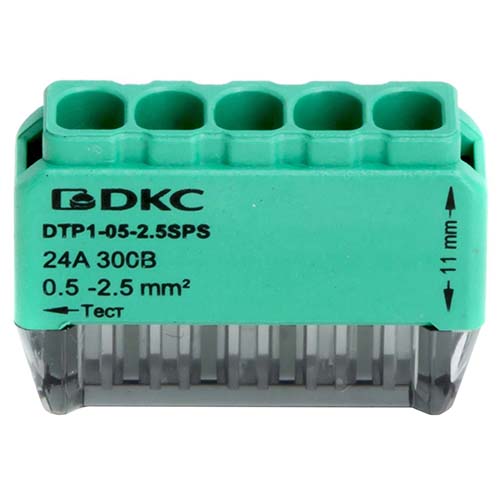 купить Клемма 5*2,5мм2 компактная зеленый DKC 2шт в Кирове Клемма 5*2,5мм2 компактная зеленый DKC 2шт