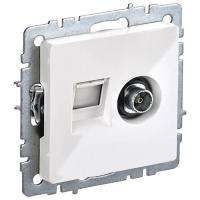 купить Брайт белый розетка RJ45+TV оконечная скрытая 2-ая  в Кирове Брайт белый розетка RJ45+TV оконечная скрытая 2-ая