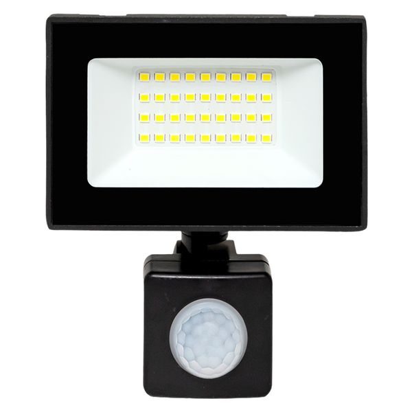 Прожектор свд 30Вт 6500К 2400лм черный IP65 110° Luma EKF датчик движения