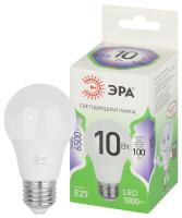 Лампа свд 220В Е27 10Вт 6500К 1000лм стандарт А60 матовая  ЭРА Green Line