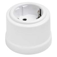 купить Бирони белый розетка открытая 1-мест заземление IP20 пластик в Кирове Бирони белый розетка открытая 1-мест заземление IP20 пластик