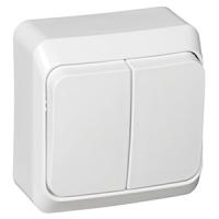 купить Этюд белый выключатель 2кл с подсветкой открытая 10А IP20  в Кирове Этюд белый выключатель 2кл с подсветкой открытая 10А IP20