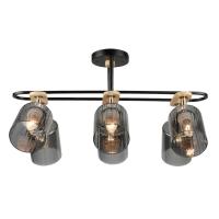 Светильник потолочный (люстра) 6*60Вт E27 черный/дымчатый 