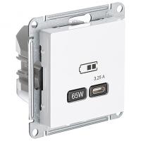 купить Атлас белый розетка USB скрытая 1-ая тип-C 65Вт в Кирове Атлас белый розетка USB скрытая 1-ая тип-C 65Вт