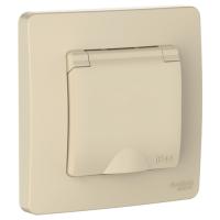 купить Бланка бежевый розетка скрытая 1-мест заземление с крышкой шторки IP44  в Кирове Бланка бежевый розетка скрытая 1-мест заземление с крышкой шторки IP44