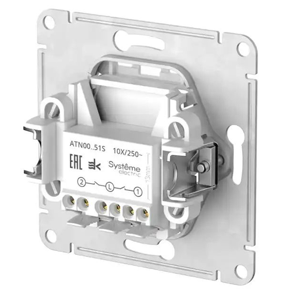 AtlasDesign карбон выключатель 2кл скрытая 10А IP20 быстрозажим.клем.  