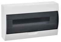 купить Бокс 18мод навесной белый черная прозрачная дверь IP41 ЩРН-П GENERICA (IEK)  в Кирове Бокс 18мод навесной белый черная прозрачная дверь IP41 ЩРН-П GENERICA (IEK)