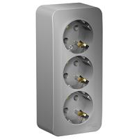 купить Бланка алюминий розетка открытая 3-мест заземление IP20  в Кирове Бланка алюминий розетка открытая 3-мест заземление IP20