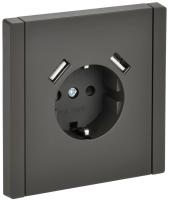 купить Фортепиано серый розетка скрытая 1-мест заземление шторки USB IP20 3,1А в Кирове Фортепиано серый розетка скрытая 1-мест заземление шторки USB IP20 3,1А