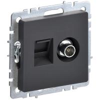 купить Брайт графит розетка RJ45+TV оконечная скрытая 2-ая  в Кирове Брайт графит розетка RJ45+TV оконечная скрытая 2-ая