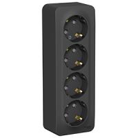 купить Бланка антрацит розетка открытая 4-мест заземление шторки IP20  в Кирове Бланка антрацит розетка открытая 4-мест заземление шторки IP20