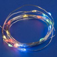 купить Гирлянда нить 2м мультицвет 20свд IP20 серебро провод роса на батарейках в Кирове Гирлянда нить 2м мультицвет 20свд IP20 серебро провод роса на батарейках