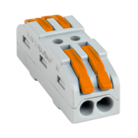 Клемма 2*4,0мм2 с рычажком серый EKF проходная (упак 25шт)