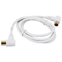 Шнур TV-TV 1,5м белый гнездо-штекер угловой