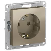 купить Атлас шампань розетка скрытая 1-мест заземление шторки IP20  в Кирове Атлас шампань розетка скрытая 1-мест заземление шторки IP20
