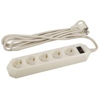 купить Фильтр сетевой 5-мест 3м ПВС 3*0,75 бежевый выкл ЭРА  в Кирове Фильтр сетевой 5-мест 3м ПВС 3*0,75 бежевый выкл ЭРА