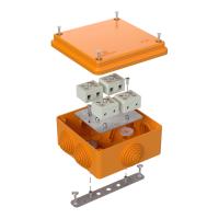 Коробка клеммная 100*100*50 квадрат оранжевый IP55 огнестойкая с клем 8*1,5