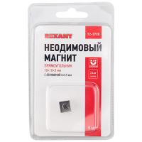 купить Магнит неодимовый 10*10*3мм сцепка 2,6кг прямоугольник с зенковкой Rexant 3шт в Кирове Магнит неодимовый 10*10*3мм сцепка 2,6кг прямоугольник с зенковкой Rexant 3шт