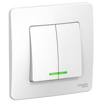 купить Бланка выключатель скрытая белый 2кл 6А с подсветкой IP20  в Кирове Бланка выключатель скрытая белый 2кл 6А с подсветкой IP20
