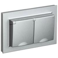 купить Брайт алюминий розетка скрытая 2-мест заземление с крышкой шторки IP44  в Кирове Брайт алюминий розетка скрытая 2-мест заземление с крышкой шторки IP44