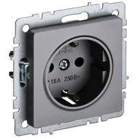 купить Брайт сталь розетка скрытая 1-мест заземление шторки IP20  в Кирове Брайт сталь розетка скрытая 1-мест заземление шторки IP20