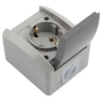 купить Индустриал серый розетка открытая 1-мест IP54 керамика с крышкой Kranz в Кирове Индустриал серый розетка открытая 1-мест IP54 керамика с крышкой Kranz