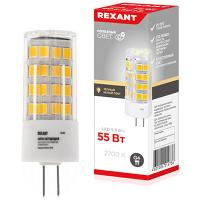 Лампа капсула свд 220В G4 5,5Вт 2700К 490лм Rexant поликарбонат