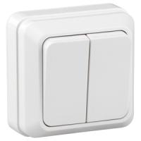 купить Квадро белый выключатель 2кл открытая 10А IP20  в Кирове Квадро белый выключатель 2кл открытая 10А IP20