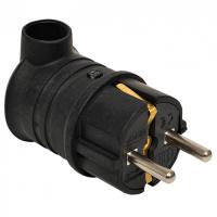 купить Вилка 16А угловая заземление черный каучук IP44 EKF  в Кирове Вилка 16А угловая заземление черный каучук IP44 EKF