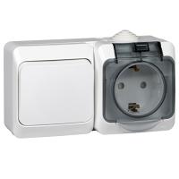 Этюд белый блок Р+В1кл открытая горизонтально IP44