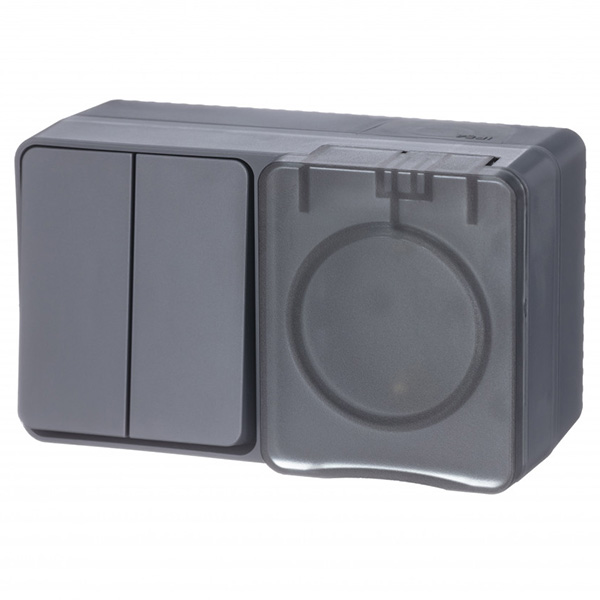 AtlasDesign Profi54 антрацит блок Р+В2кл открытая горизонтально IP54 
