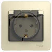 купить Глосса бежевый розетка скрытая 1-мест с крышкой шторки IP20  в Кирове Глосса бежевый розетка скрытая 1-мест с крышкой шторки IP20