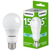 купить Лампа светодиодная 220В Е27 15Вт 6500К 1500лм стандарт A60 матовая GENERICA (IEK)  в Кирове Лампа светодиодная 220В Е27 15Вт 6500К 1500лм стандарт A60 матовая GENERICA (IEK)