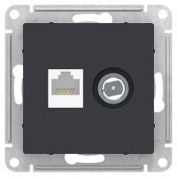 Атлас карбон розетка RJ45+TV скрытая 2-ая 