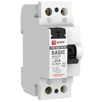 Выключатель дифференциальный (УЗО) 2Р 25А 30мА AC ВДТ-40 EKF Basic