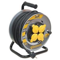 купить Удлинитель 4-мест 30м КГ 3*2,5 черный катушка металл IP44 IEK  в Кирове Удлинитель 4-мест 30м КГ 3*2,5 черный катушка металл IP44 IEK