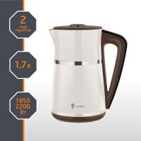 Чайник 2200Вт Leonord 1,7л двойной корпус бежевый LED дисплей