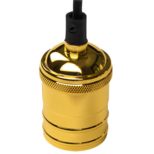 Патрон подвесной Е27 пластик/металл со шнуром 1м золото Jazzway RETRO