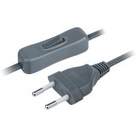 купить Шнур 1,7м ШВВП 2*0,5 серый выкл  в Кирове Шнур 1,7м ШВВП 2*0,5 серый выкл