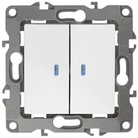 купить ЭРА12 выключатель скрытая белый 2кл 10А с подсветкой IP20  в Кирове ЭРА12 выключатель скрытая белый 2кл 10А с подсветкой IP20