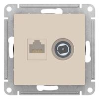 купить Атлас бежевый розетка RJ45+TV скрытая 2-ая   в Кирове Атлас бежевый розетка RJ45+TV скрытая 2-ая