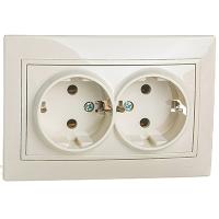 Мира бежевый розетка скрытая 2-мест заземление IP20 