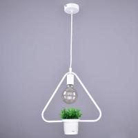 Светильник подвес 1*60Вт E27 белый треугольник Геометрия