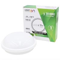 Светильник ДПП 15Вт 4000К 1460лм круг белый IP65 сауна LightphenomenON -20...+100