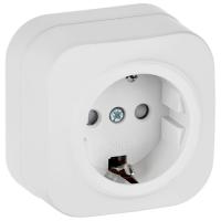 купить Глори белый розетка открытая 1-мест заземление шторки IP20  в Кирове Глори белый розетка открытая 1-мест заземление шторки IP20