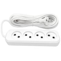 Удлинитель 4-мест 3м ПВС 2*0,75 белый Jett  