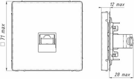 АртГэллери белый розетка RJ45 скрытая 1-ая Cat.5e