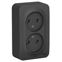 купить Бланка антрацит розетка открытая 2-мест IP20 в Кирове Бланка антрацит розетка открытая 2-мест IP20