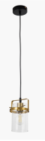 Светильник подвесной (люстра) 1*40Вт E27 черный/латунь цилиндр